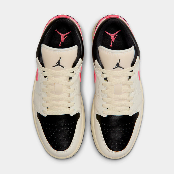Air Jordan 1 Low Womens Lifestyle Shoes (Pale Ivory/Racer Pink/Black/Muslin)