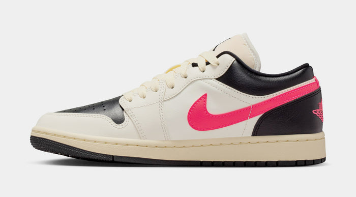 Air Jordan 1 Low Womens Lifestyle Shoes (Pale Ivory/Racer Pink/Black/Muslin)