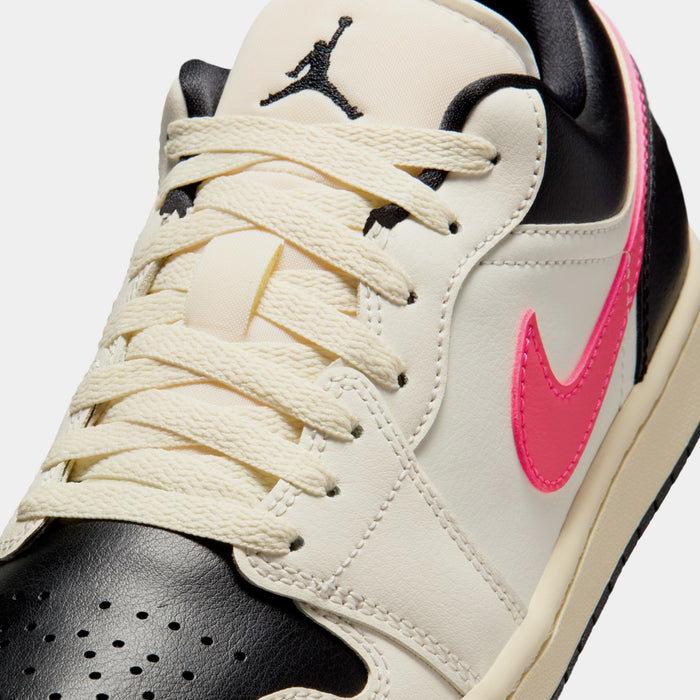 Air Jordan 1 Low Womens Lifestyle Shoes (Pale Ivory/Racer Pink/Black/Muslin)