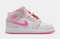 Air Jordan 1 Mid Alt SE Grade School Lifestyle Shoes (Vast Grey/Pink Glow/Sail/Pink Bloom)