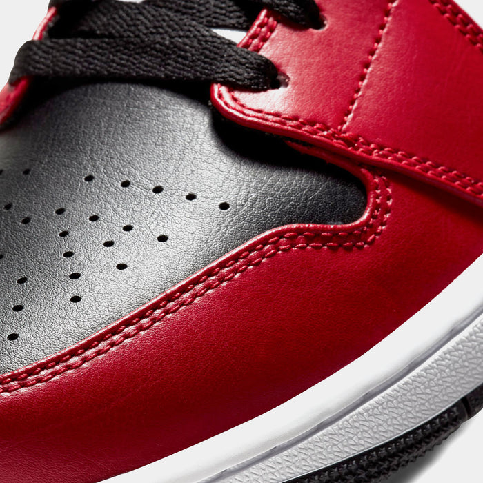 Air Jordan 1 Mid Chicago Black Toe Mens Lifestyle Shoes (Black/Black/Gym Red)