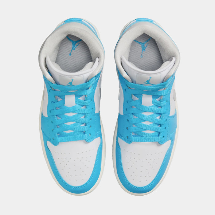 Air Jordan 1 Mid Dark Blue Womens Basketball Shoes (Dark Powder/Summit Grey/White)