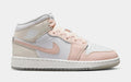 Air Jordan 1 Mid Flamingo Grade School Lifestyle Shoes (Sail/Guava Ice/Sea Glass/Glacier Blue)