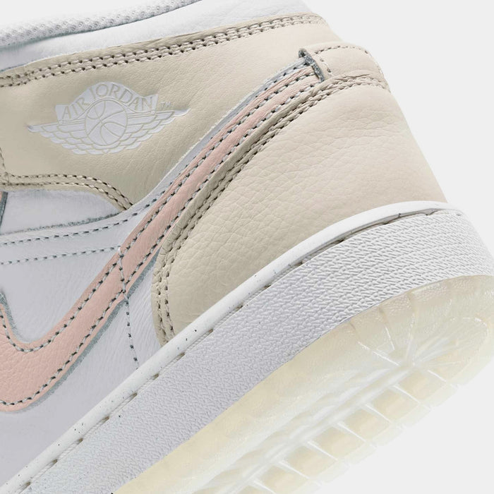 Air Jordan 1 Mid Flamingo Grade School Lifestyle Shoes (Sail/Guava Ice/Sea Glass/Glacier Blue)