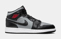 Air Jordan 1 Mid Grade School Lifestyle Shoes (Black/Gym Red/Particle Grey/White)