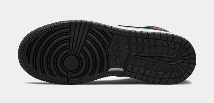 Air Jordan 1 Mid Grade School Lifestyle Shoes (Black/Gym Red/Particle Grey/White)