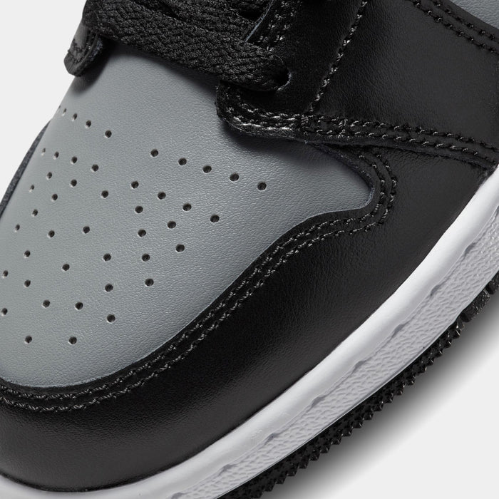 Air Jordan 1 Mid Grade School Lifestyle Shoes (Black/Gym Red/Particle Grey/White)