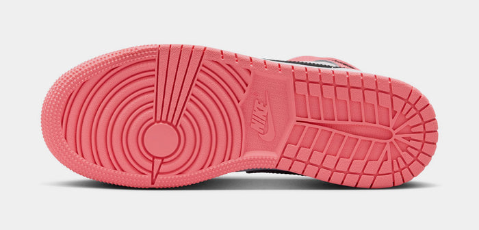 Air Jordan 1 Mid Grade School Lifestyle Shoes (Pink Gaze/White/Black)
