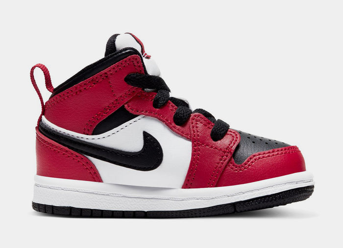 Air Jordan 1 Mid Infant Toddler Lifestyle Shoes (Black/Black/Gym Red)