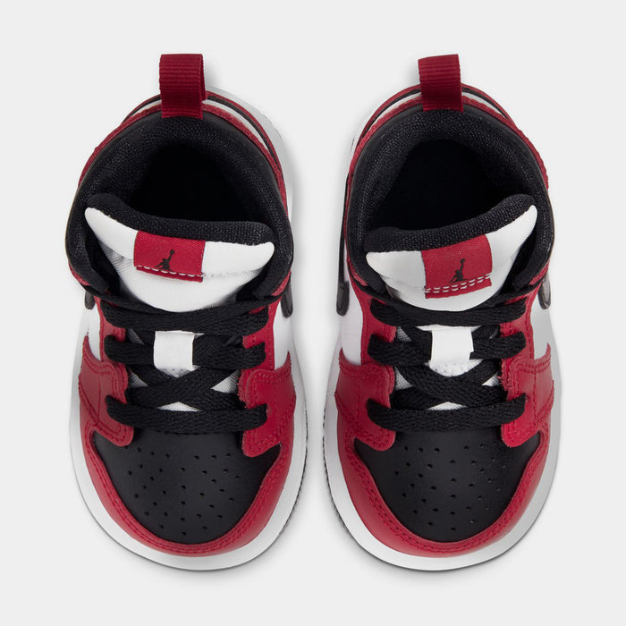 Air Jordan 1 Mid Infant Toddler Lifestyle Shoes (Black/Black/Gym Red)