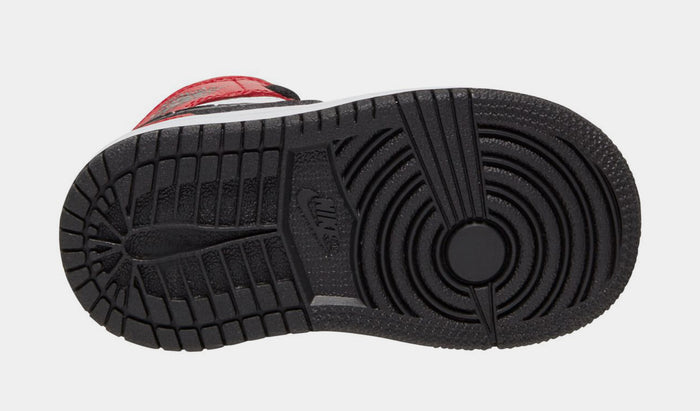 Air Jordan 1 Mid Infant Toddler Lifestyle Shoes (Black/Black/Gym Red)