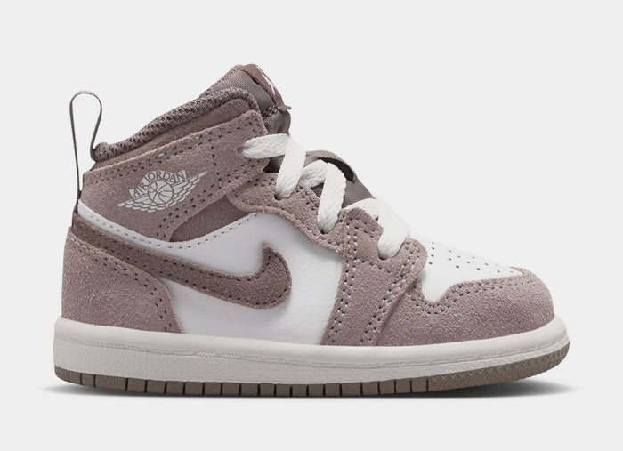 Air Jordan 1 Mid Infant Toddler Lifestyle Shoes (Enigma Stone/Olive Grey)
