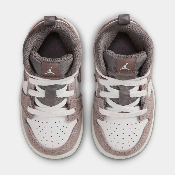 Air Jordan 1 Mid Infant Toddler Lifestyle Shoes (Enigma Stone/Olive Grey)