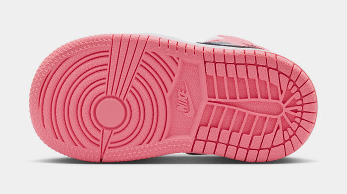 Air Jordan 1 Mid Infant Toddler Lifestyle Shoes (Pink Gaze/Black/White)