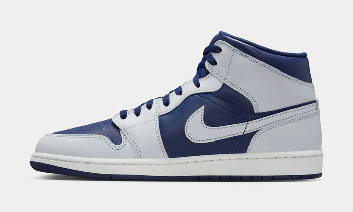 Air Jordan 1 Mid Mens Lifestyle Shoes (Blue Void/Pure Platinum/Summit White)