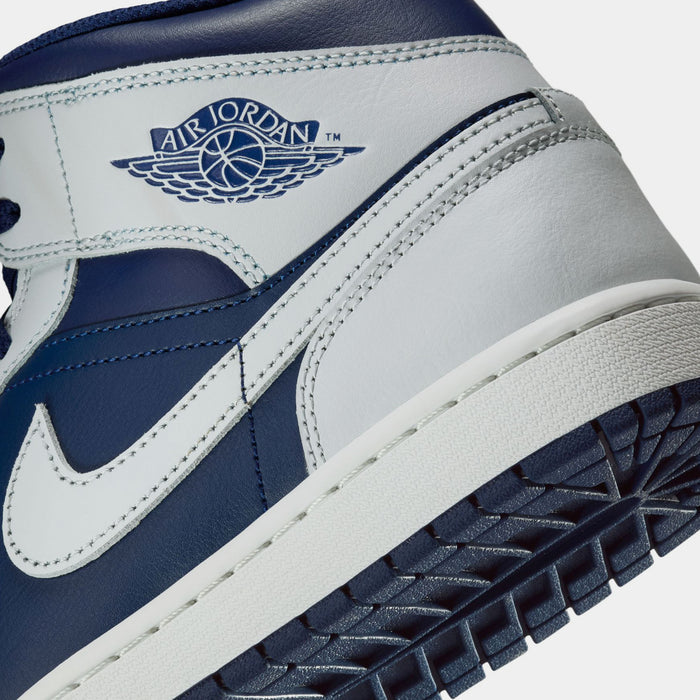 Air Jordan 1 Mid Mens Lifestyle Shoes (Blue Void/Pure Platinum/Summit White)