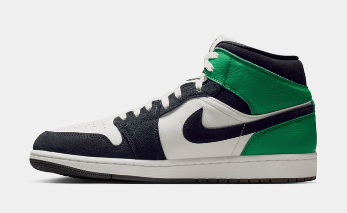 Air Jordan 1 Mid Mens Lifestyle Shoes (Summit White/Lucky Green/University Gold/Black)