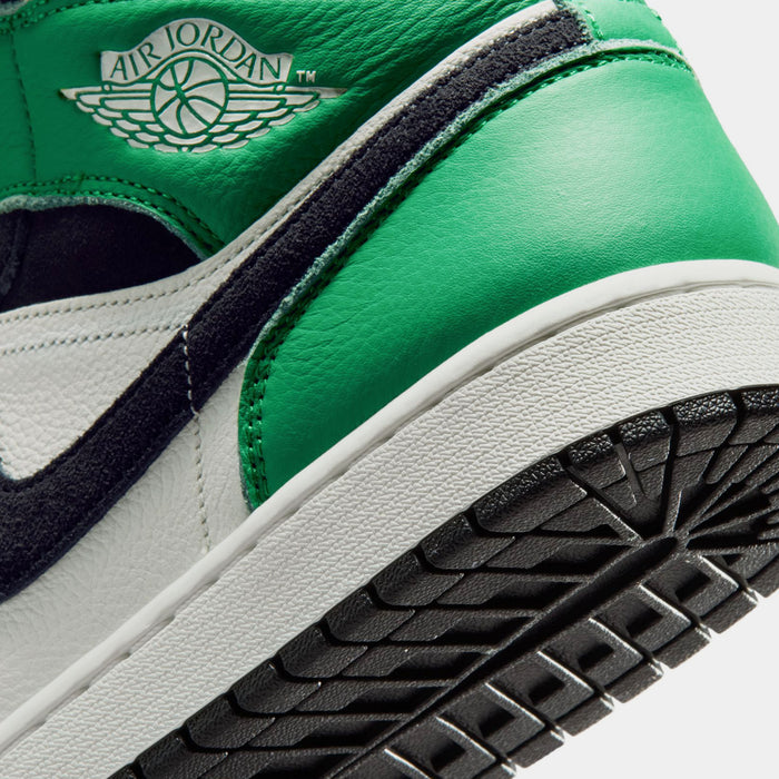 Air Jordan 1 Mid Mens Lifestyle Shoes (Summit White/Lucky Green/University Gold/Black)