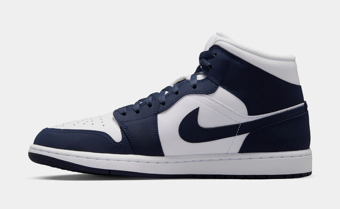 Air Jordan 1 Mid Obsidian Mens Lifestyle Shoes (Obsidian/Obsidian/White/Grey Fog)
