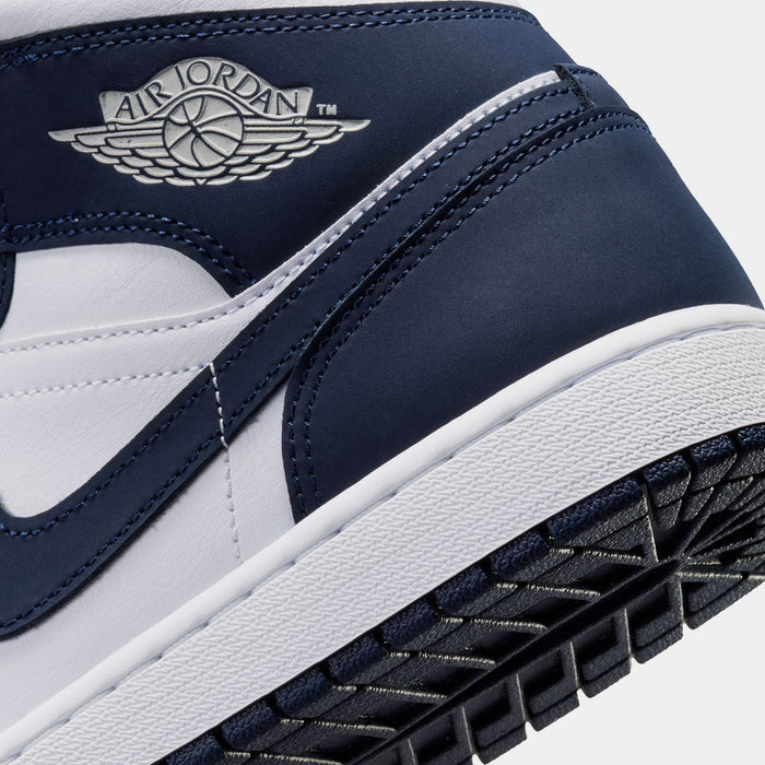 Air Jordan 1 Mid Obsidian Mens Lifestyle Shoes (Obsidian/Obsidian/White/Grey Fog)