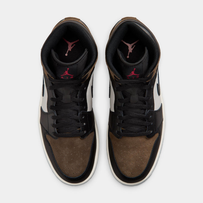 Air Jordan 1 Mid Palomino Mens Lifestyle Shoes (Black/Palomino/University Red/Phantom)