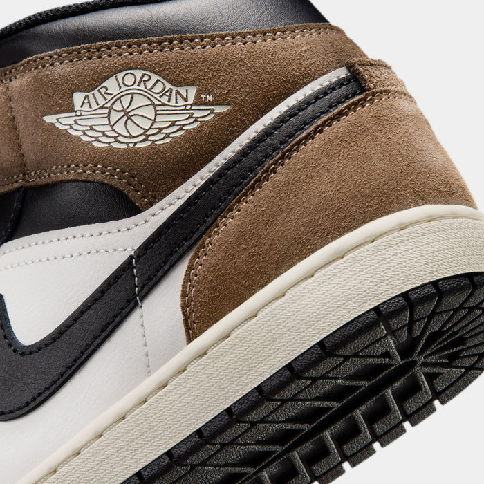Air Jordan 1 Mid Palomino Mens Lifestyle Shoes (Black/Palomino/University Red/Phantom)