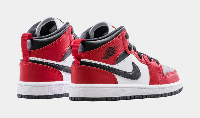Air Jordan 1 Mid Preschool Lifestyle Shoes (Black/Red/White)
