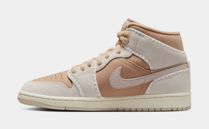 Air Jordan 1 Mid SE Hemp Womens Lifestyle Shoes (Hemp/Sail/Light Orewood Brown)