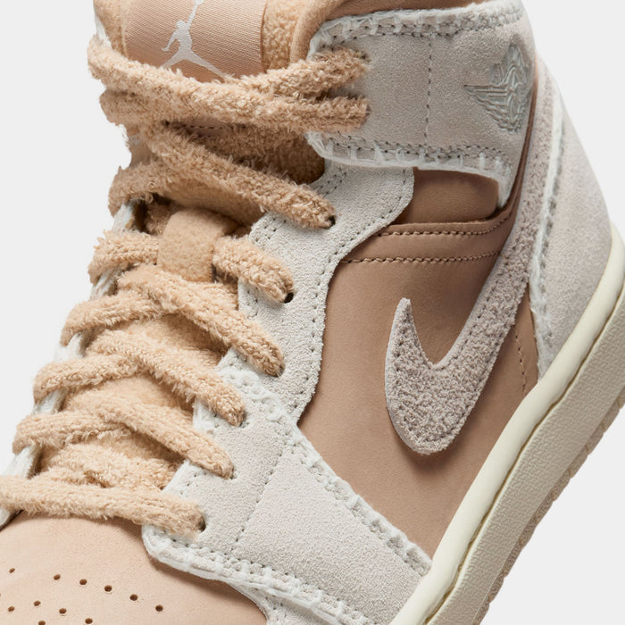 Air Jordan 1 Mid SE Hemp Womens Lifestyle Shoes (Hemp/Sail/Light Orewood Brown)