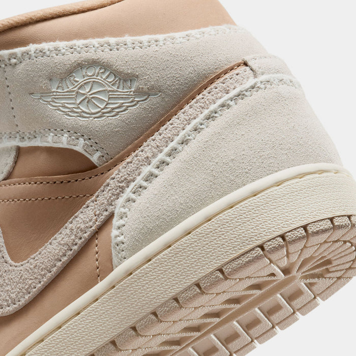 Air Jordan 1 Mid SE Hemp Womens Lifestyle Shoes (Hemp/Sail/Light Orewood Brown)