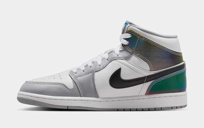 Air Jordan 1 Mid SE Mens Lifestyle Shoes (Black/White/Wolf Grey)