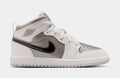 Air Jordan 1 Mid SE Preschool Lifestyle Shoes (Photon Dust/Flat Pewter/Black/Blue Chill)