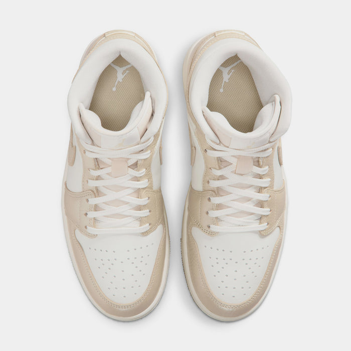 Air Jordan 1 Mid SE Womens Lifestyle Shoes (Sail/Pale Ivory/Team Gold)
