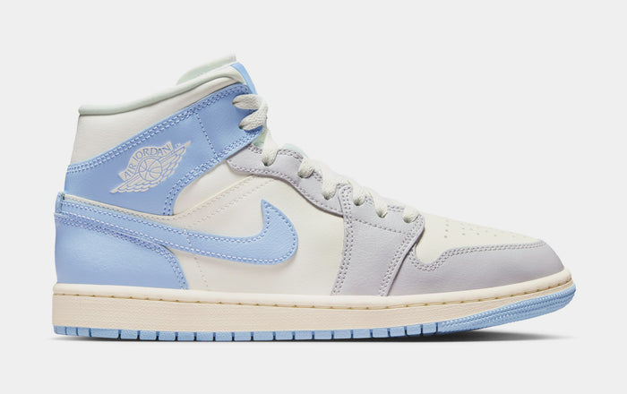 Air Jordan 1 Mid Womens Lifestyle Shoes (Psychic Blue/Neutral Grey/Sail)