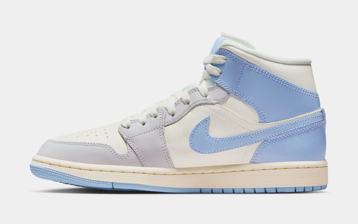 Air Jordan 1 Mid Womens Lifestyle Shoes (Psychic Blue/Neutral Grey/Sail)