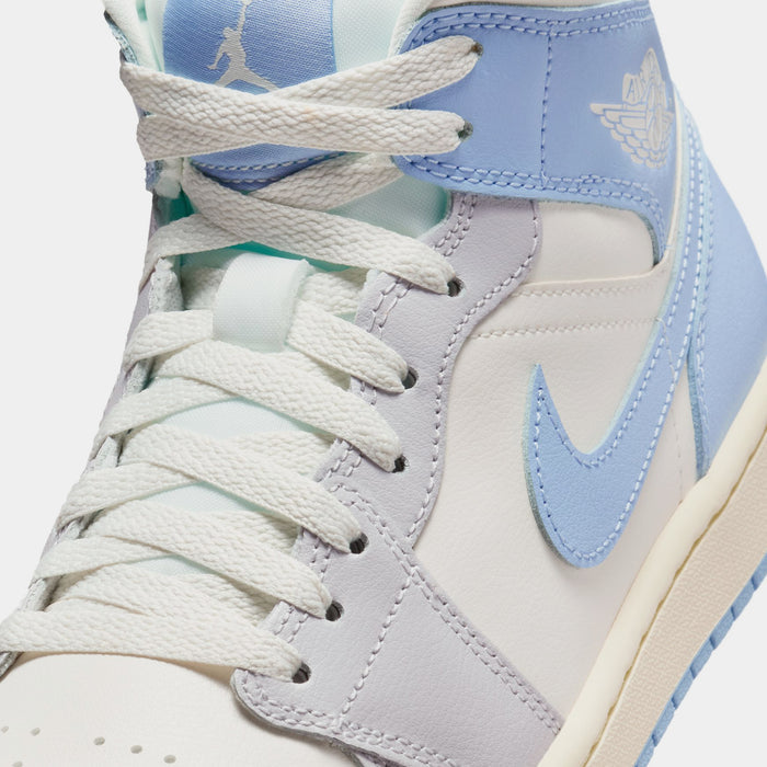 Air Jordan 1 Mid Womens Lifestyle Shoes (Psychic Blue/Neutral Grey/Sail)