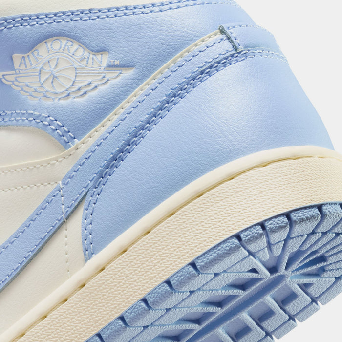 Air Jordan 1 Mid Womens Lifestyle Shoes (Psychic Blue/Neutral Grey/Sail)