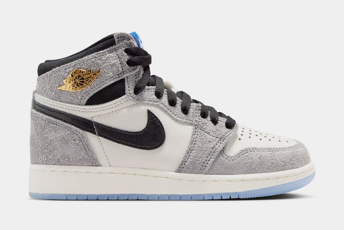 Air Jordan 1 Retro High OG Cool Grey Grade School Lifestyle Shoes (Cool Grey/Black/Game Royal)