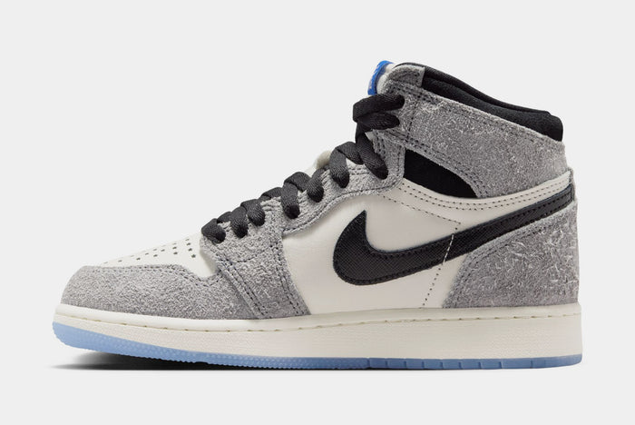 Air Jordan 1 Retro High OG Cool Grey Grade School Lifestyle Shoes (Cool Grey/Black/Game Royal)