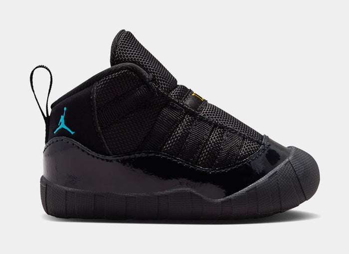Air Jordan 11 Retro Gamma Infant Crib Bootie Lifestyle Shoes (Black/Gamma Blue/Varsity Maize)