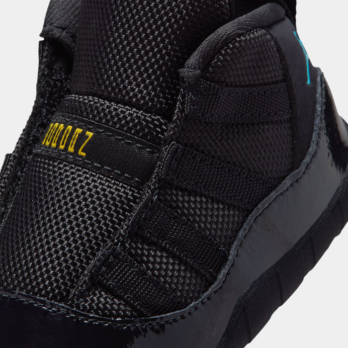Air Jordan 11 Retro Gamma Infant Crib Bootie Lifestyle Shoes (Black/Gamma Blue/Varsity Maize)