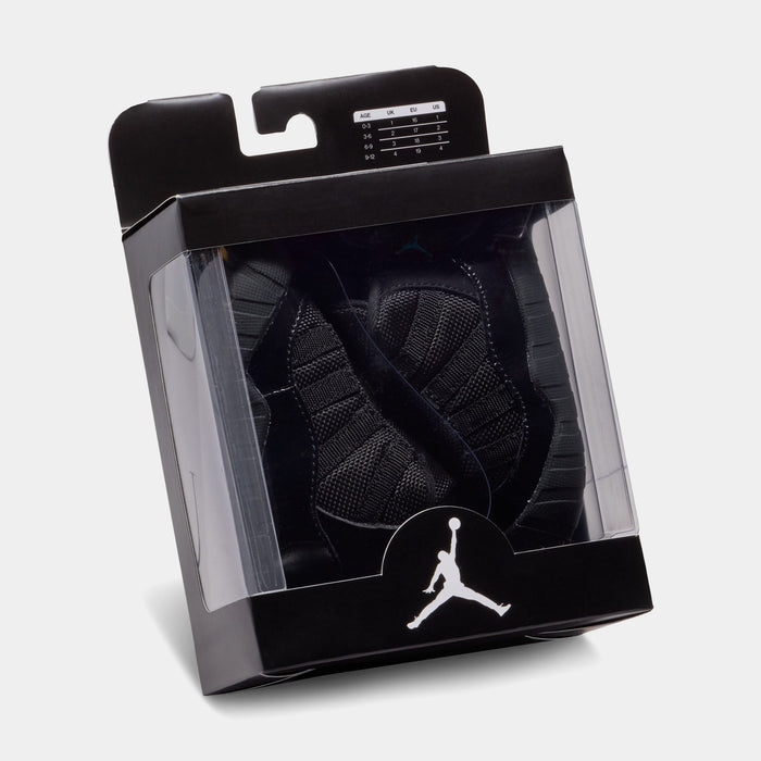 Air Jordan 11 Retro Gamma Infant Crib Bootie Lifestyle Shoes (Black/Gamma Blue/Varsity Maize)