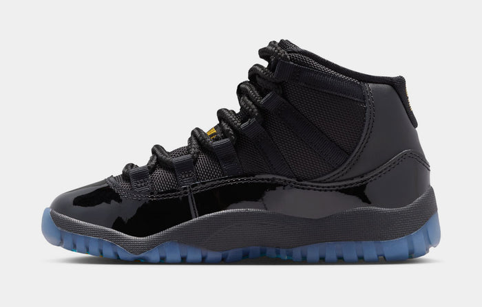 Air Jordan 11 Retro Gamma Preschool Lifestyle Shoes (Black/Gamma Blue/Varsity Maize) Limit One Per Customer