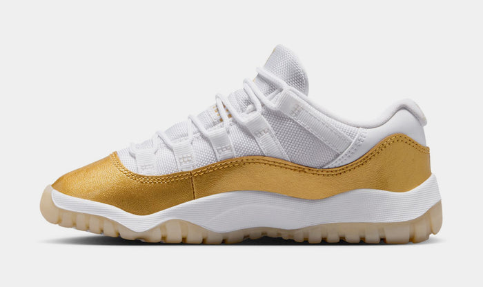 Air Jordan 11 Retro Low Mothers Day Preschool Lifestyle Shoes (White/Metallic Gold/Team Gold)