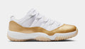 Air Jordan 11 Retro Low Mothers Day Womens Lifestyle Shoes  (White/Metallic Gold/Team Gold) Free Shipping