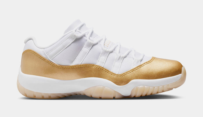 Air Jordan 11 Retro Low Mothers Day Womens Lifestyle Shoes  (White/Metallic Gold/Team Gold) Free Shipping