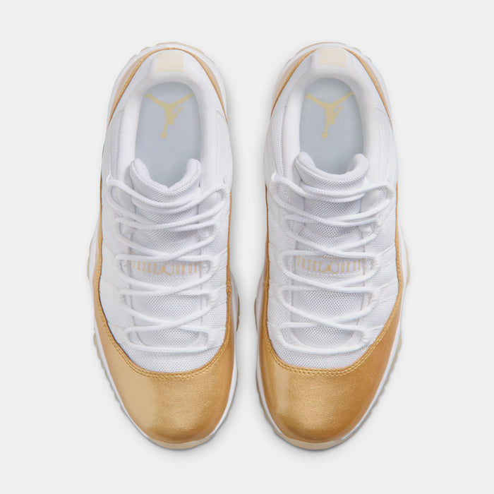 Air Jordan 11 Retro Low Mothers Day Womens Lifestyle Shoes  (White/Metallic Gold/Team Gold) Free Shipping
