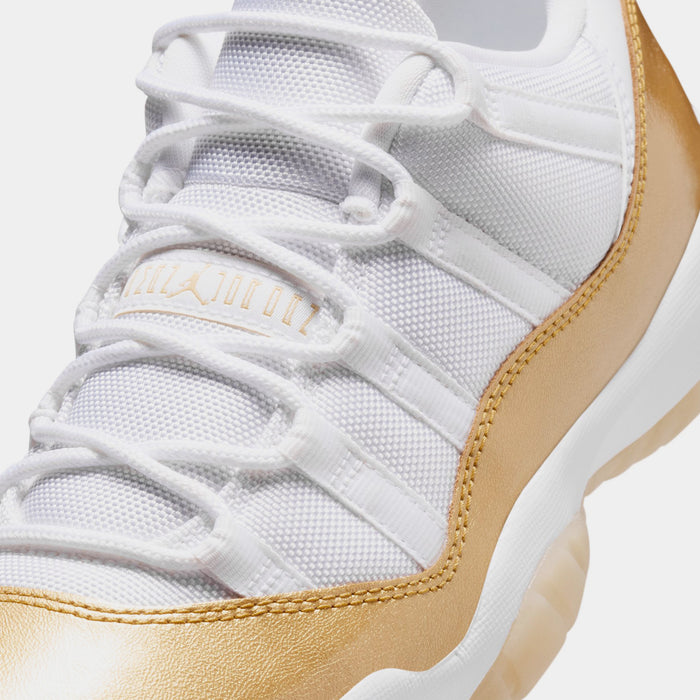 Air Jordan 11 Retro Low Mothers Day Womens Lifestyle Shoes  (White/Metallic Gold/Team Gold) Free Shipping