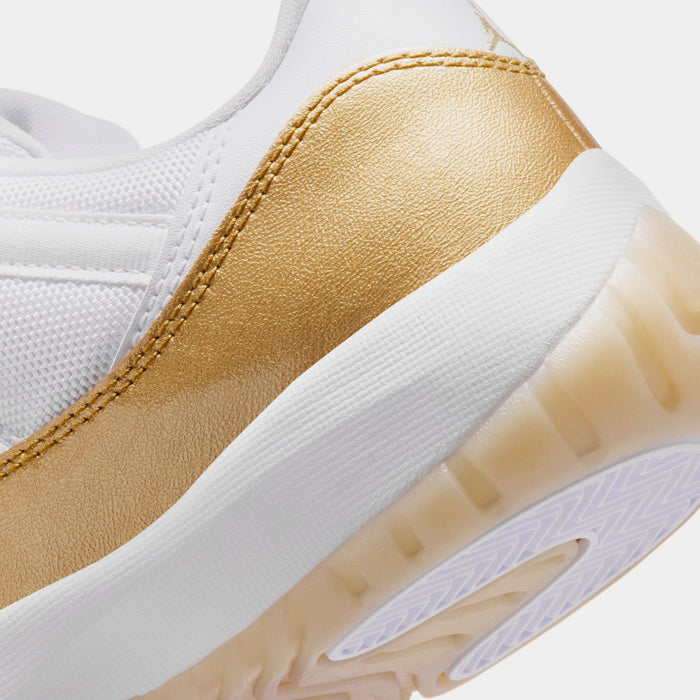 Air Jordan 11 Retro Low Mothers Day Womens Lifestyle Shoes  (White/Metallic Gold/Team Gold) Free Shipping
