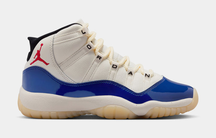 Air Jordan 11 Retro Rare Air Grade School Lifestyle Shoes (Deep Royal Blue/Fire Red/Sail/Black) Limit One Per Customer